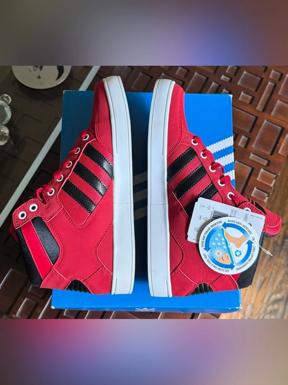 Adidas Originals Hard Court Hi J Red Black High Top Sneakers US 6 - NIB